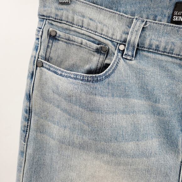 RSQ Jeans Light Blue Washed Seattle Skinny Tapered Jeans 5-Pockets Men's 34x30 - Picture 6 of 12